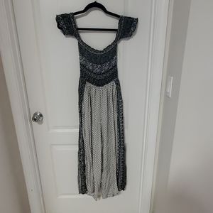 Slit leg romper with built in shorts